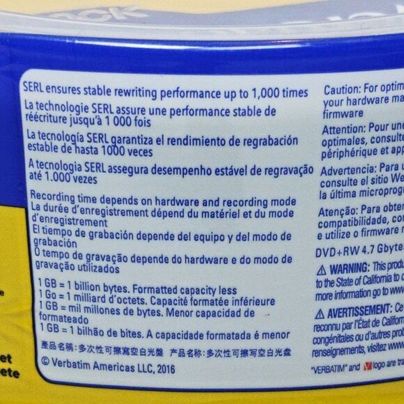 Verbatim Americas 4x Speed DVD+RW Rewritable 1000x, 30 Pack 4.7 GB 120 Min SERL - Picture 4 of 12